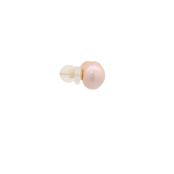 14K Yellow Gold 12-13mm Pink Freshwater Button Pearl Post Earrings