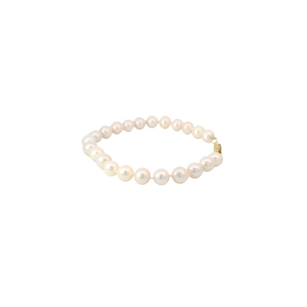 14K Yellow Gold 7-7.5mm Akoya Pearl Bracelet 7.25"