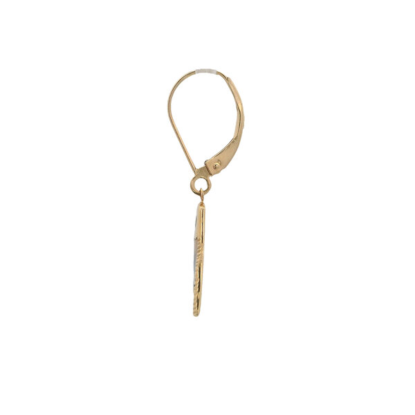 14K Yellow Gold Gold Creations Original Diamond Cut Enamel Redfish Tail Leverback Earrings Small