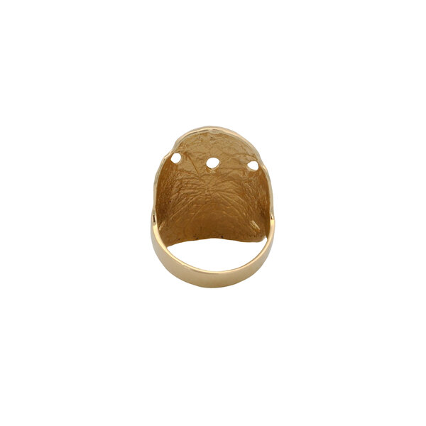 14K Yellow Gold Handmade Sand Dollar Ring Size 7