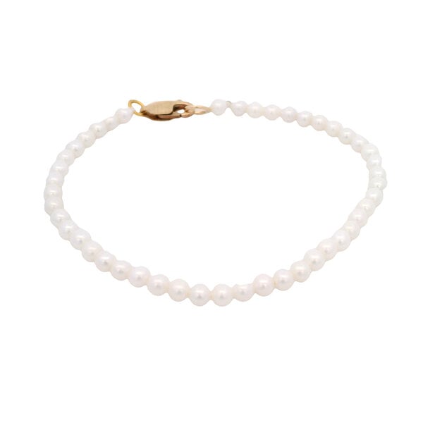 Gold Filled 3mm Freshwater Pearl Bracelet Size 6.5"