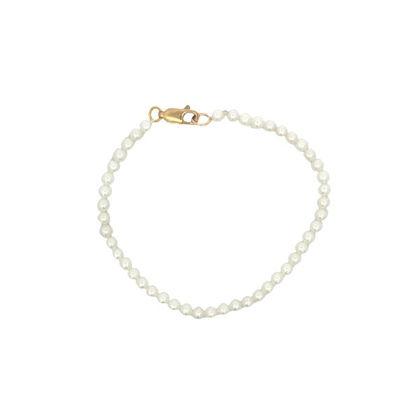 Gold Filled 3mm Freshwater Pearl Bracelet Size 6.5"