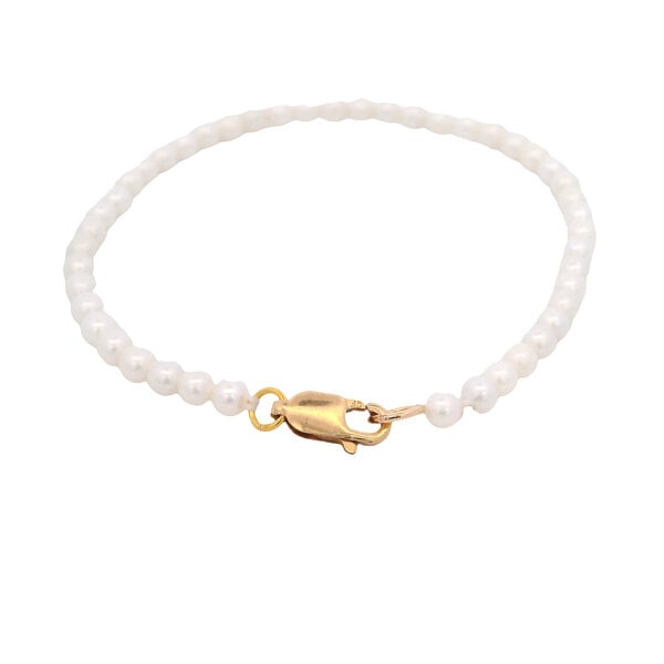 Gold Filled 3mm Freshwater Pearl Bracelet Size 6.5"