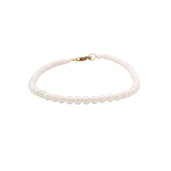 Gold Filled 3mm Freshwater Pearl Bracelet Size 7"