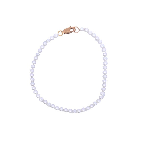 Gold Filled 3mm Freshwater Pearl Bracelet Size 7"