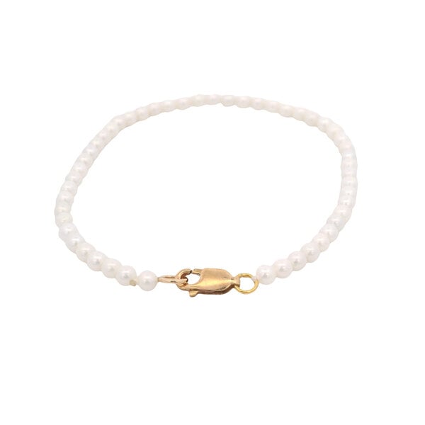 Gold Filled 3mm Freshwater Pearl Bracelet Size 7"