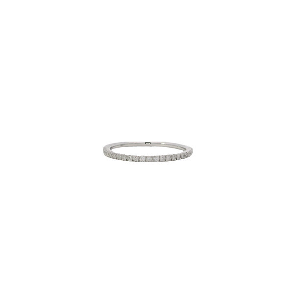 14K White Gold .17ct Diamond Thin Stackable Band Size 6.5