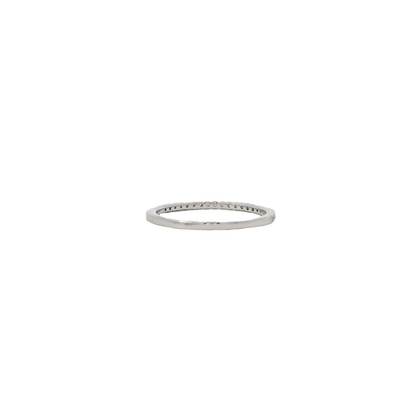 14K White Gold .17ct Diamond Thin Stackable Band Size 6.5