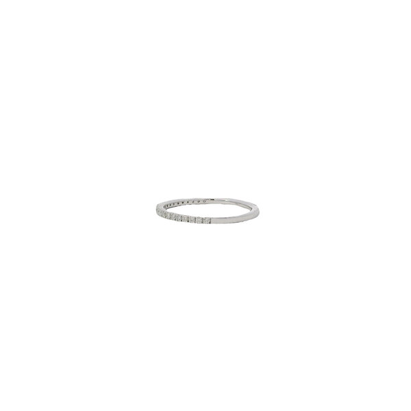 14K White Gold .17ct Diamond Thin Stackable Band Size 6.5