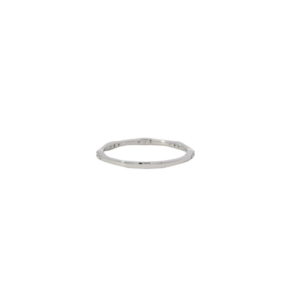10K White Gold .15ct Diamond Milgrain Band Size 7