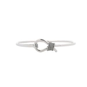 SS 2.5mm Rope Detail Hook Bangle