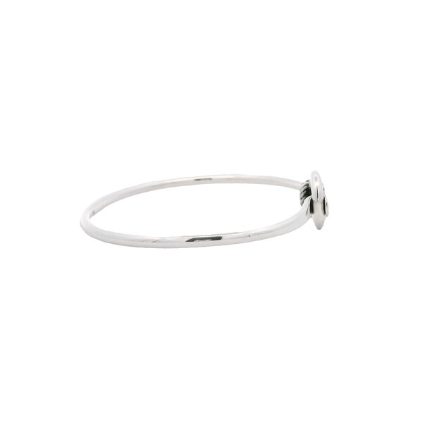 Sterling Silver 2.5mm Rope Detail Hook Bangle