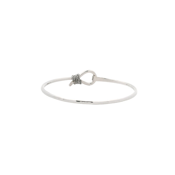 Sterling Silver 2.5mm Rope Detail Hook Bangle