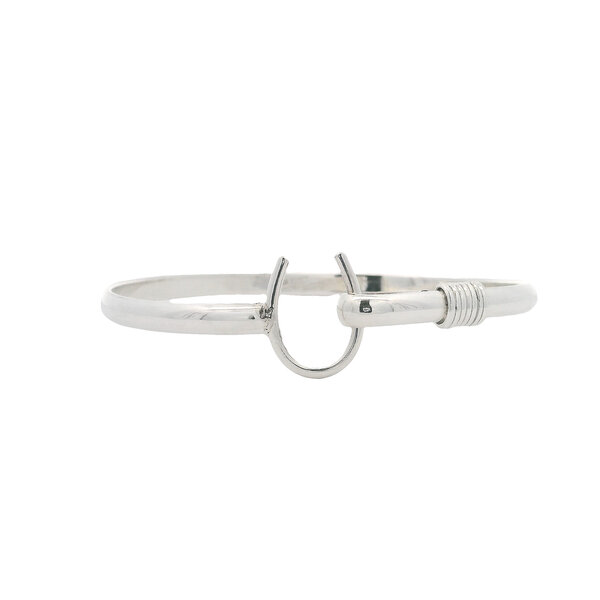 Sterling Silver 4.5mm Rope Detail Horseshoe Hook Bracelet