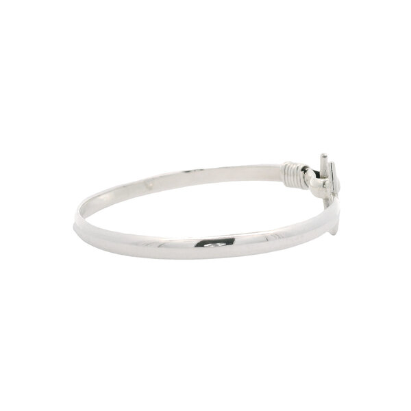 Sterling Silver 4.5mm Rope Detail Horseshoe Hook Bracelet