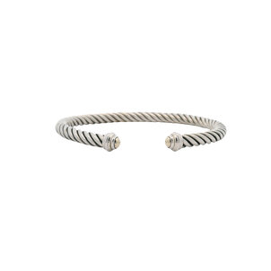 SS/GP 5mm Oxidized Rope Cuff Bracelet