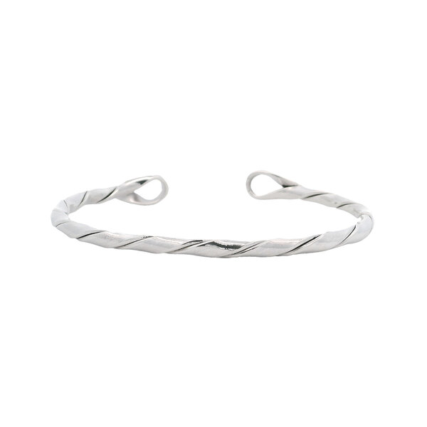 Sterling Silver 3.5mm Braided Cuff Bracelet