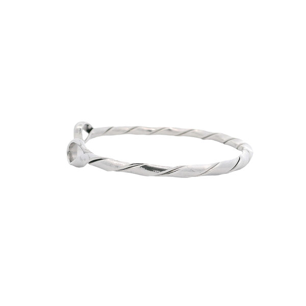 Sterling Silver 3.5mm Braided Cuff Bracelet