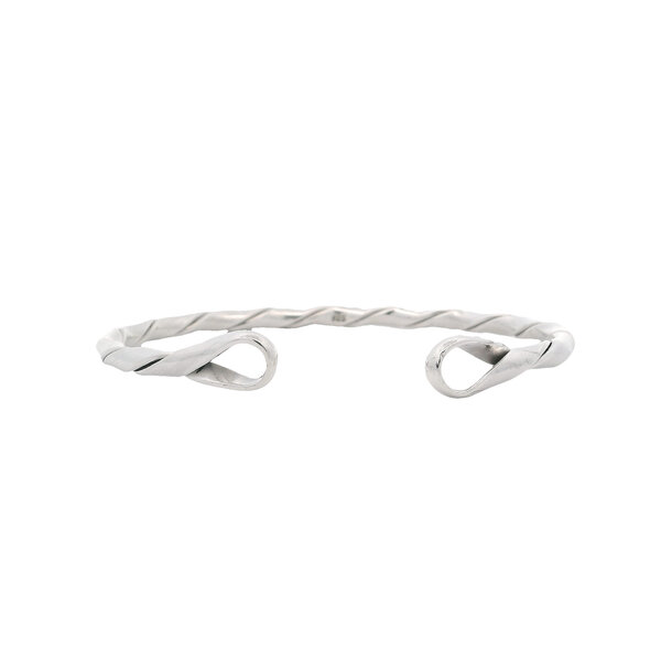 Sterling Silver 3.5mm Braided Cuff Bracelet