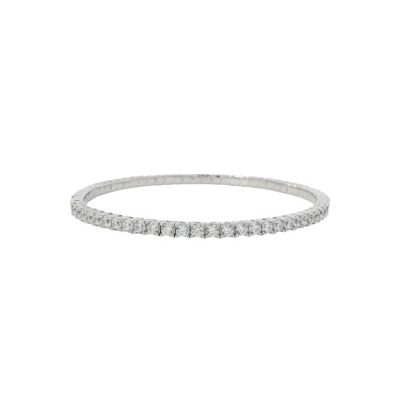 Sterling Silver 3mm 4ct Flex Tennis Bracelet 7"