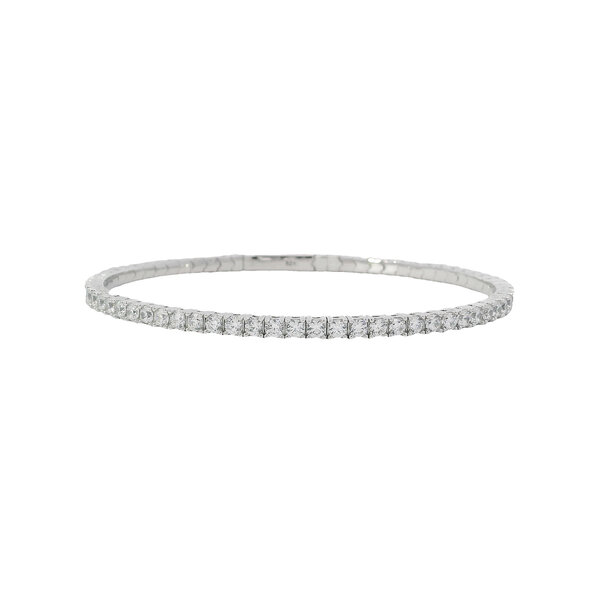 Sterling Silver 3mm 4ct Flex Tennis Bracelet 7"