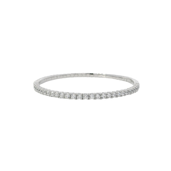 Sterling Silver 3mm 4ct Flex Tennis Bracelet 7"