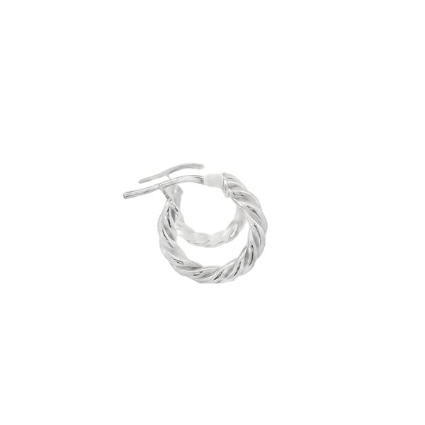 Sterling Silver Twisted Rope 16x3mm Huggie Hoops