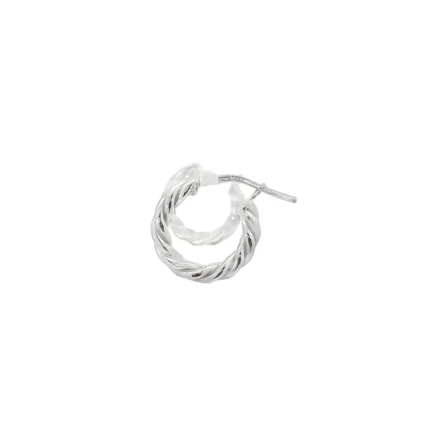 Sterling Silver Twisted Rope 16x3mm Huggie Hoops