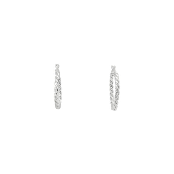 Sterling Silver Twisted Rope 28x3mm Hoops