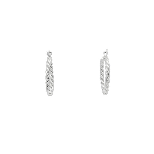 Sterling Silver Twisted Rope 28x3mm Hoops