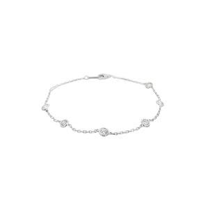SS 4mm CZ Station Bracelet 7.25"