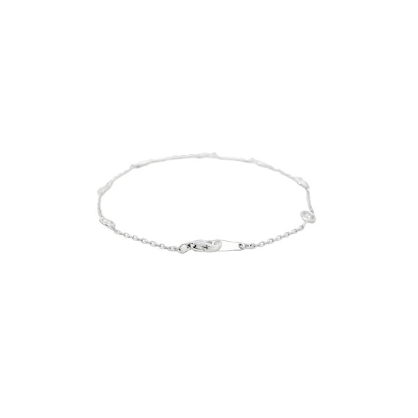 Sterling Silver 4mm Cubic Zirconia Station Bracelet 7.25"