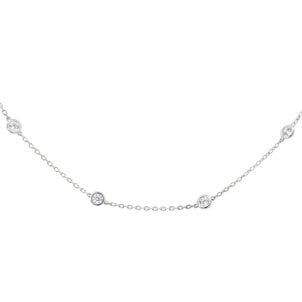 SS 4mm CZ Station Necklace 16"-17"-18"