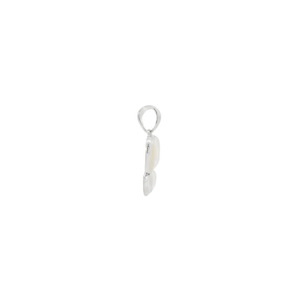 Sterling Silver 25x24mm Mother of Pearl Butterfly Pendant