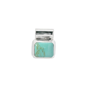 SS 27x22mm Turquoise Slide Pendant