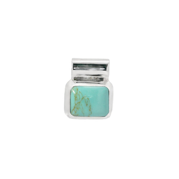 Sterling Silver 17x13mm Turquoise Slide Pendant