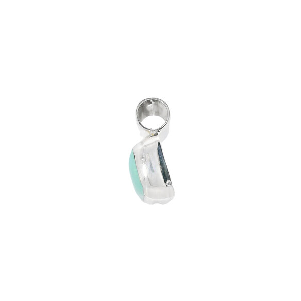 Sterling Silver 17x13mm Turquoise Slide Pendant