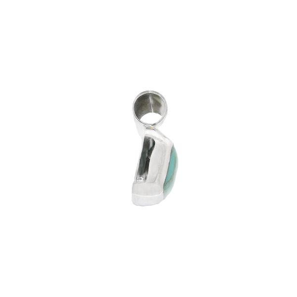 Sterling Silver 17x13mm Turquoise Slide Pendant