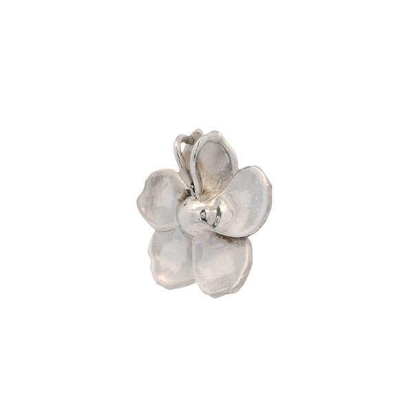 Sterling Silver Gold Creations Originals Cubic Zirconia Brushed Yellow Jessamine Pendant Large