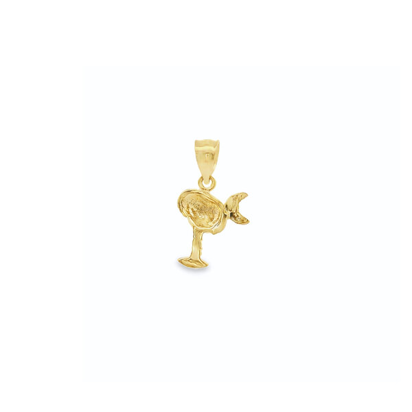 14K Yellow Gold GC Orginal Palmetto & Moon Charm 21x12mm