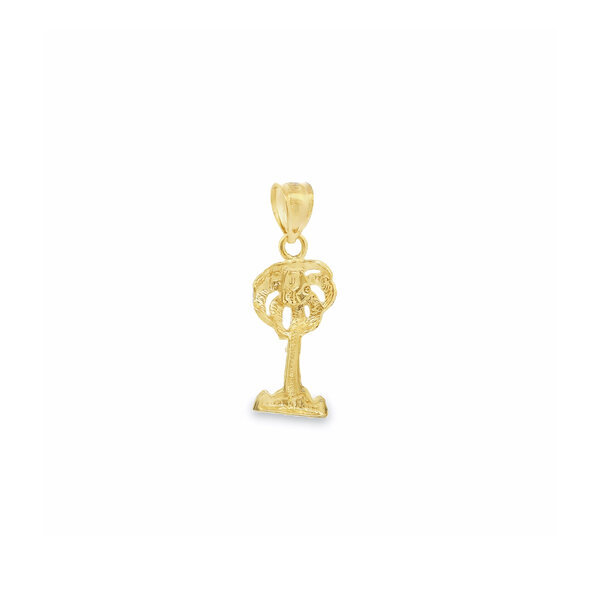 14K Yellow Gold 25x10mm D/C Polished Palm Tree Charm
