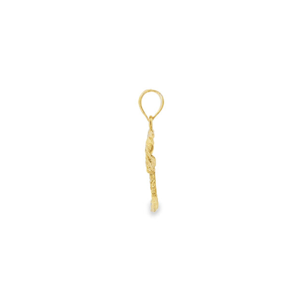 14K Yellow Gold 25x10mm D/C Polished Palm Tree Charm