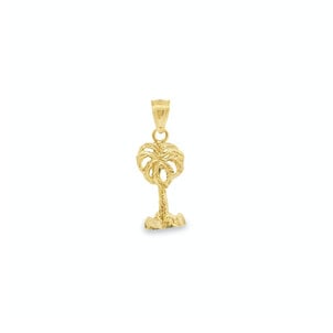 14KY 25x10mm D/C Polished Palm Tree Charm