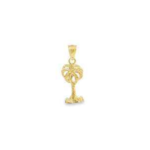 14KY 25x10mm D/C Polished Palm Tree Charm