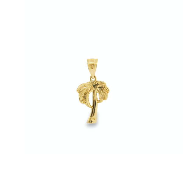 14K Yellow Gold Smooth Palmetto Tree Charm