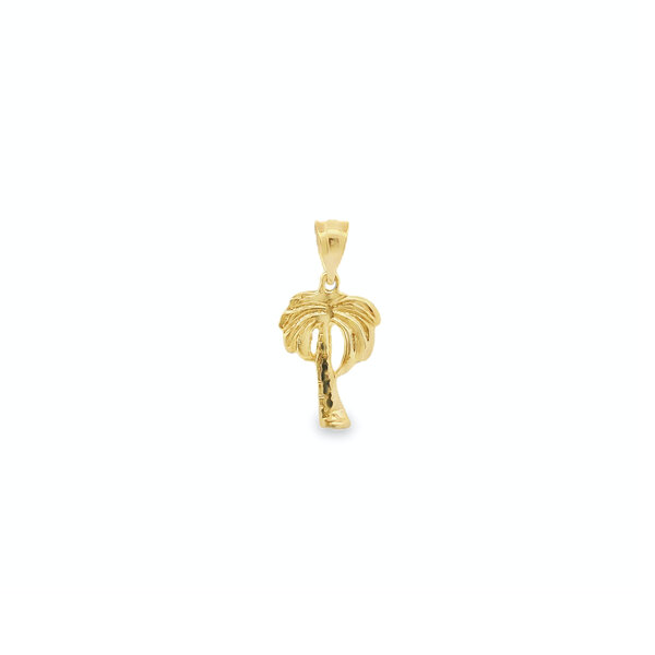 14K Yellow Gold Smooth Palmetto Tree Charm