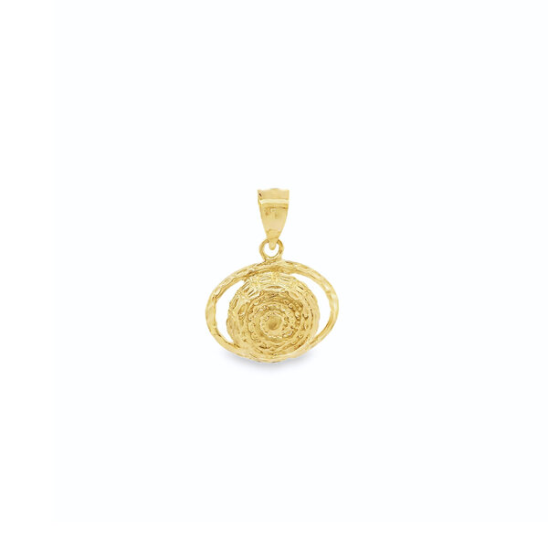 14K Yellow Gold Small Fanner Basket Charm