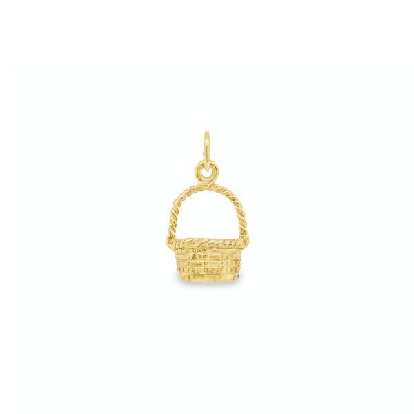 14K Yellow Gold Sweetgrass Basket Charm