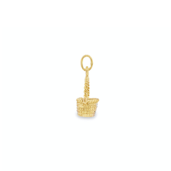 14K Yellow Gold Sweetgrass Basket Charm
