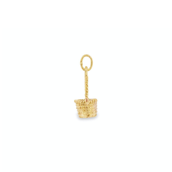 14K Yellow Gold Sweetgrass Basket Charm